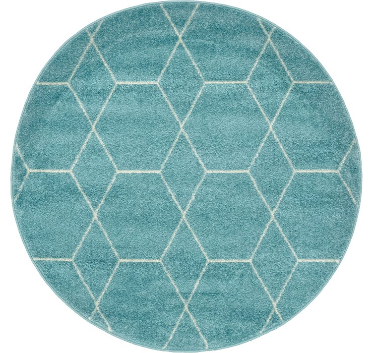 4' x 4' Lattice Frieze Round Rug
