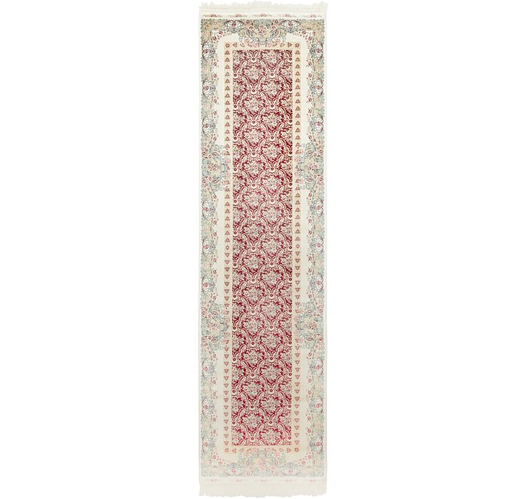 2' 7 x 9' 10 Qom Bamboo Silk Runner ...