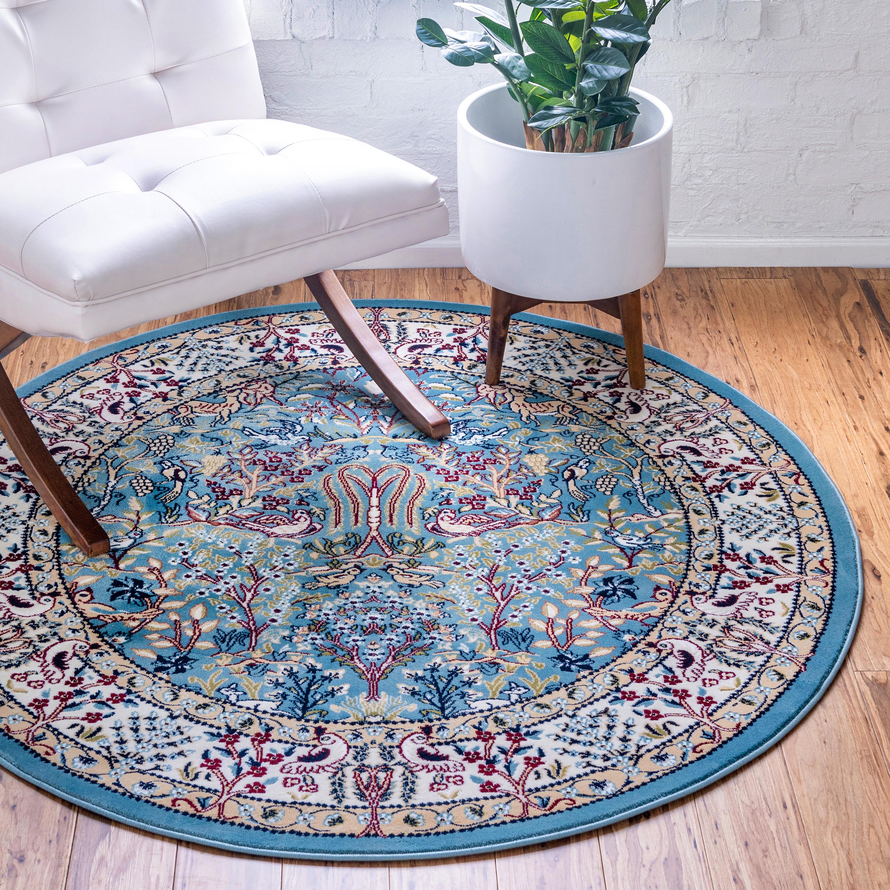 Blue 10' x 10' Rabia Round Rug