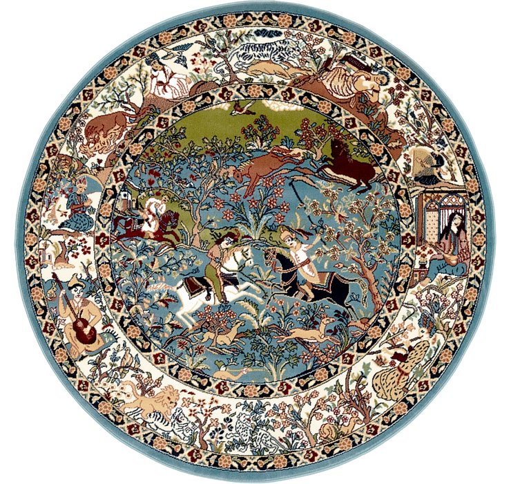 5' x 5' Nain Design Round Rug
