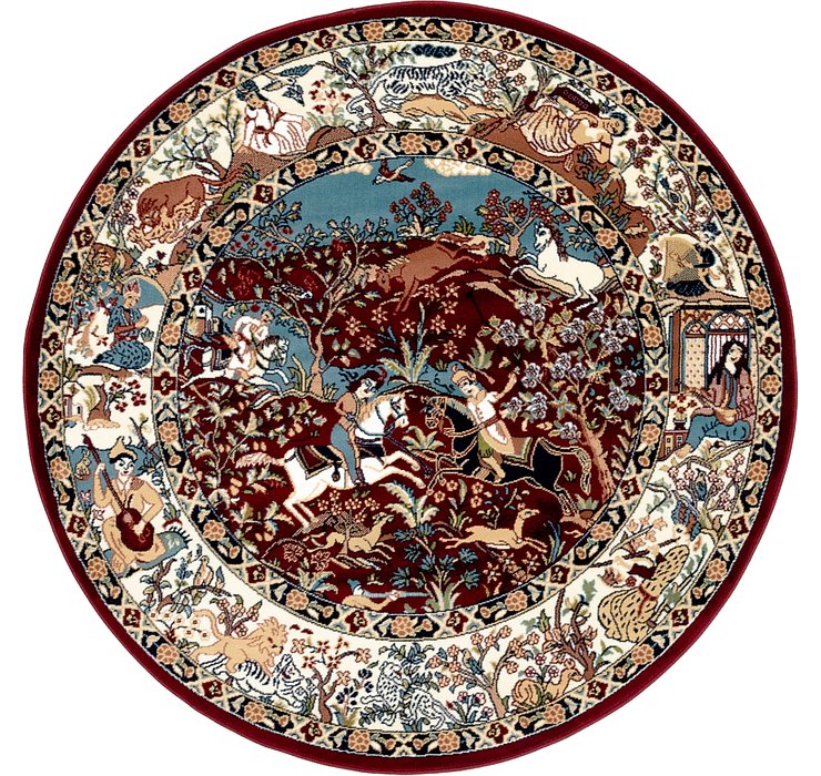 5' x 5' Nain Design Round Rug