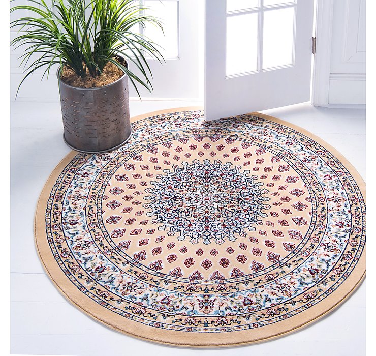 5' x 5' Nain Design Round Rug