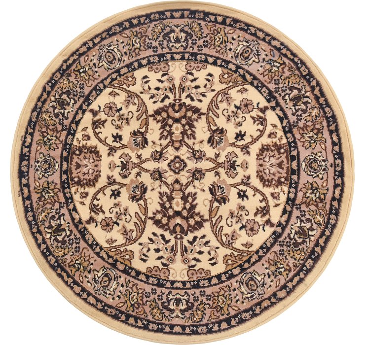 4' x 4' Kashan Design Round Rug