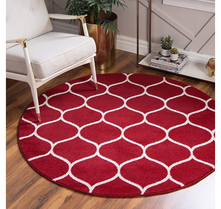 8' x 8' Trellis Frieze Round Rug