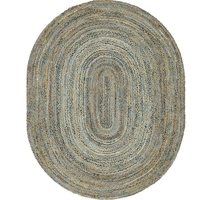 8' x 10' Braided Chindi Oval Rug