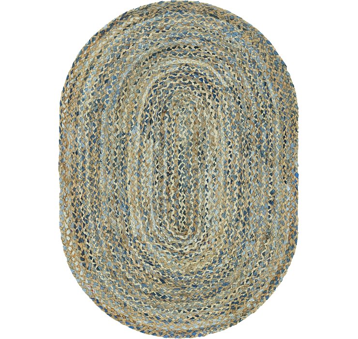 4' x 6' Braided Chindi Oval Rug
