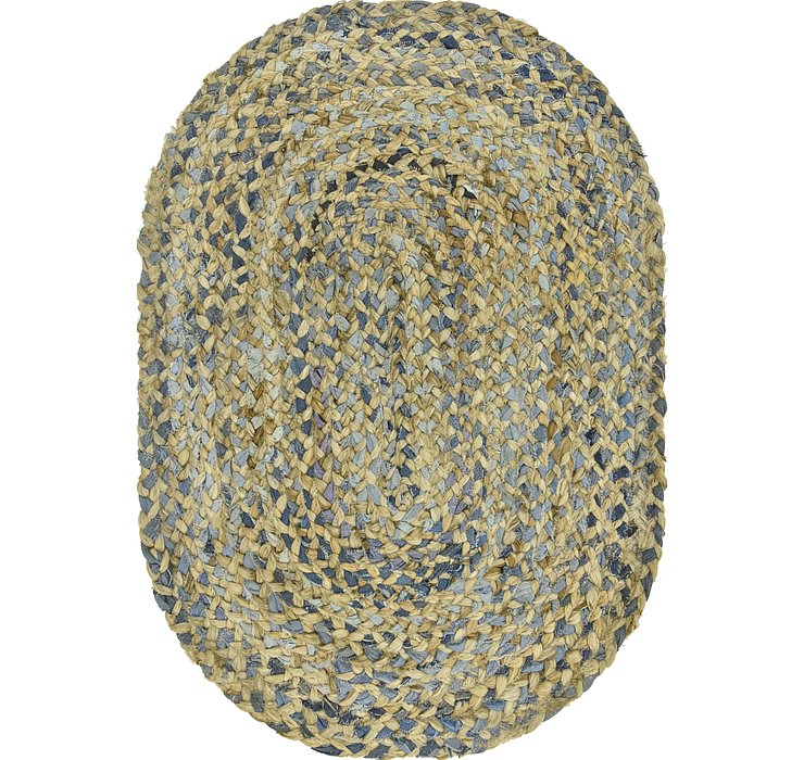 2' x 3' Braided Chindi Oval Rug