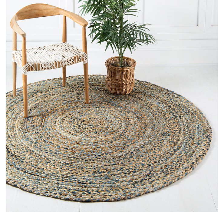 6' 3 x 6' 3 Braided Chindi Round Rug