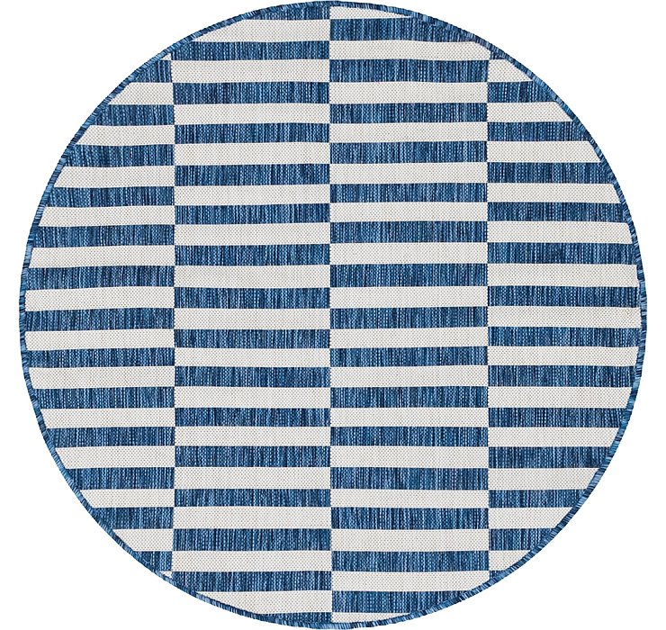 122cm x 122cm Outdoor Striped Round Rug